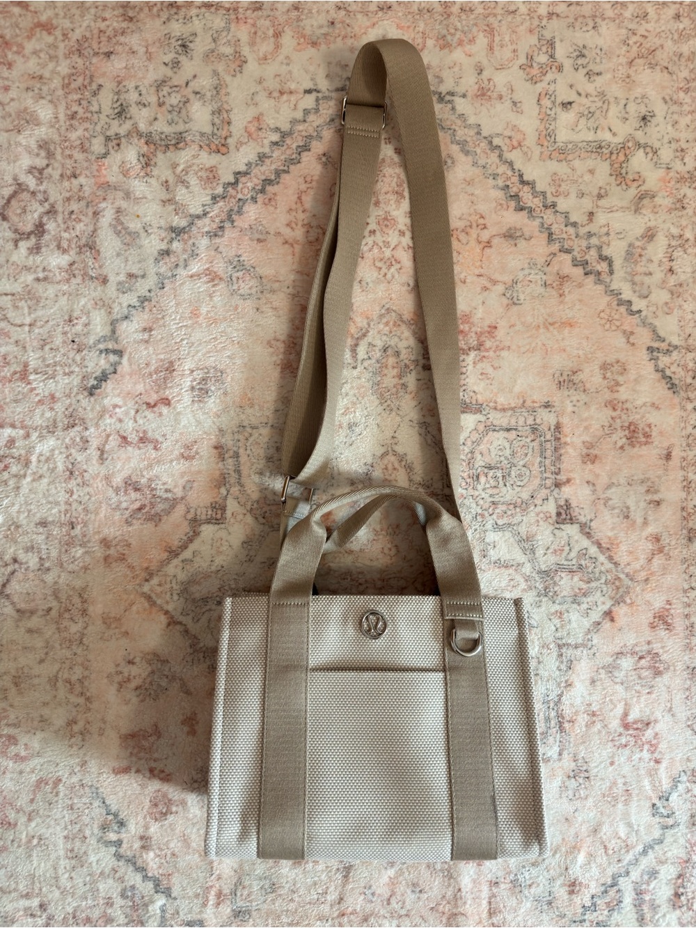 Lululemon woven tote with detachable crossbody strap